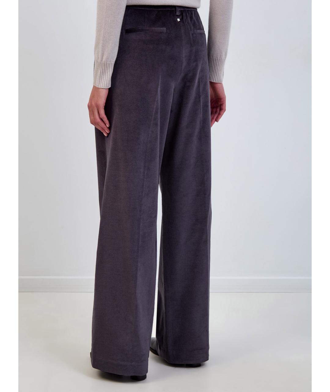 LORENA ANTONIAZZI Фиолетовые хлопковые брюки широкие, фото 4