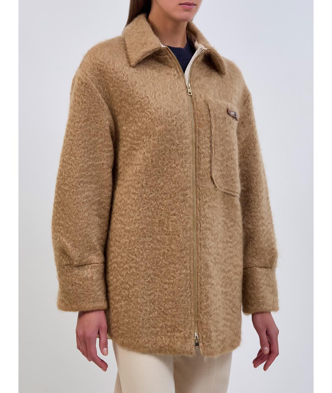 LORENA ANTONIAZZI Бежевая шерстяная куртка, фото 3