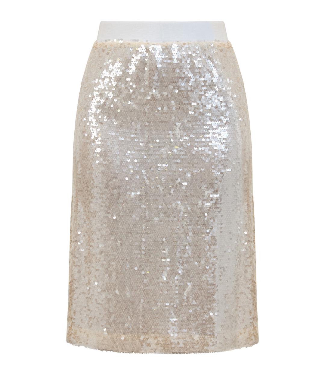 PESERICO Бежевая полиэстеровая юбка миди, фото 1