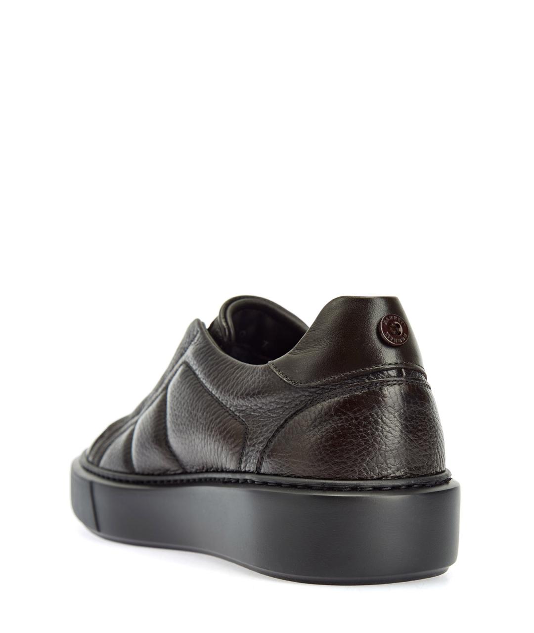 BARRETT Коричневые кожаные низкие кроссовки / кеды, фото 4