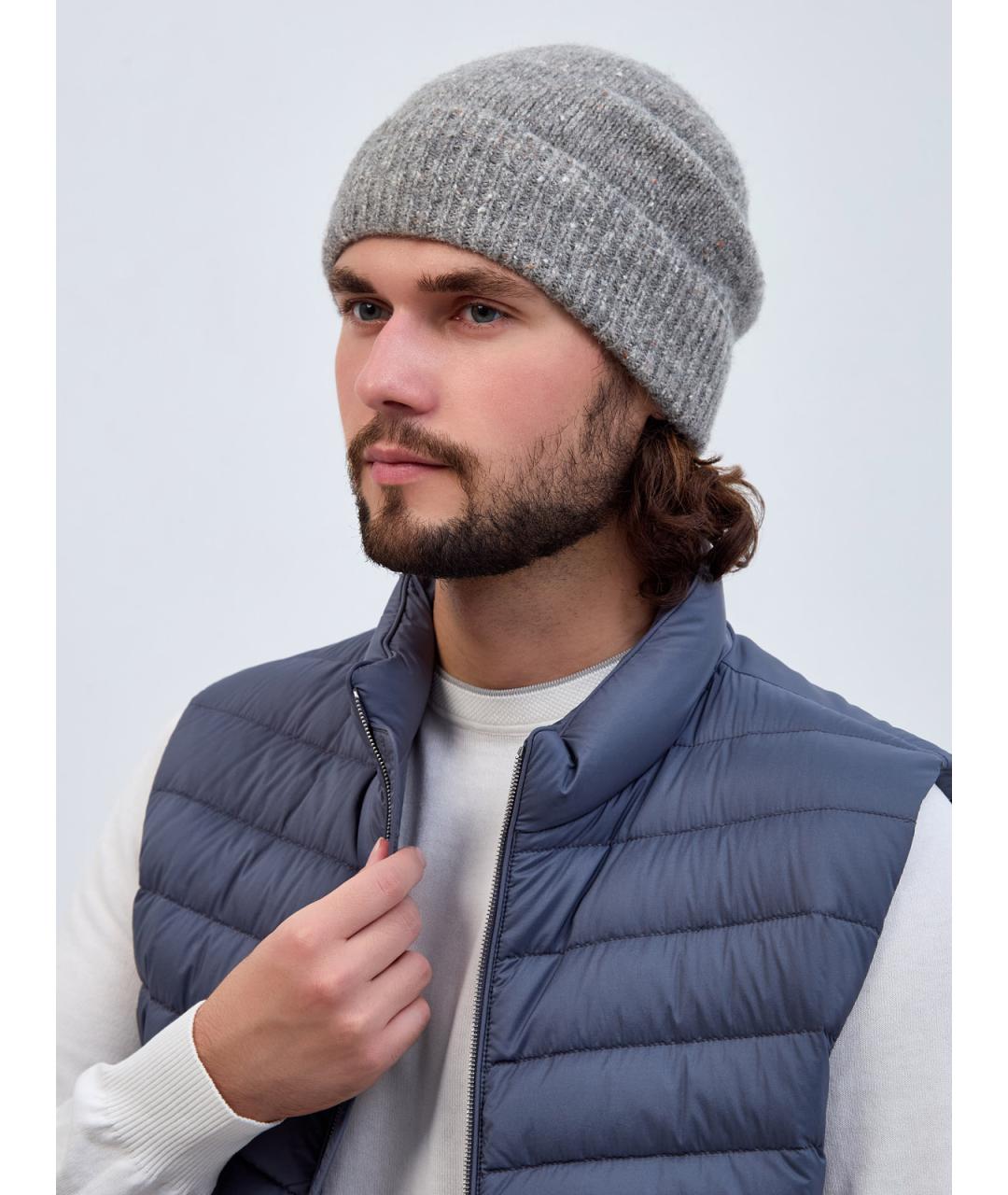 PESERICO Серая шерстяная шапка, фото 2