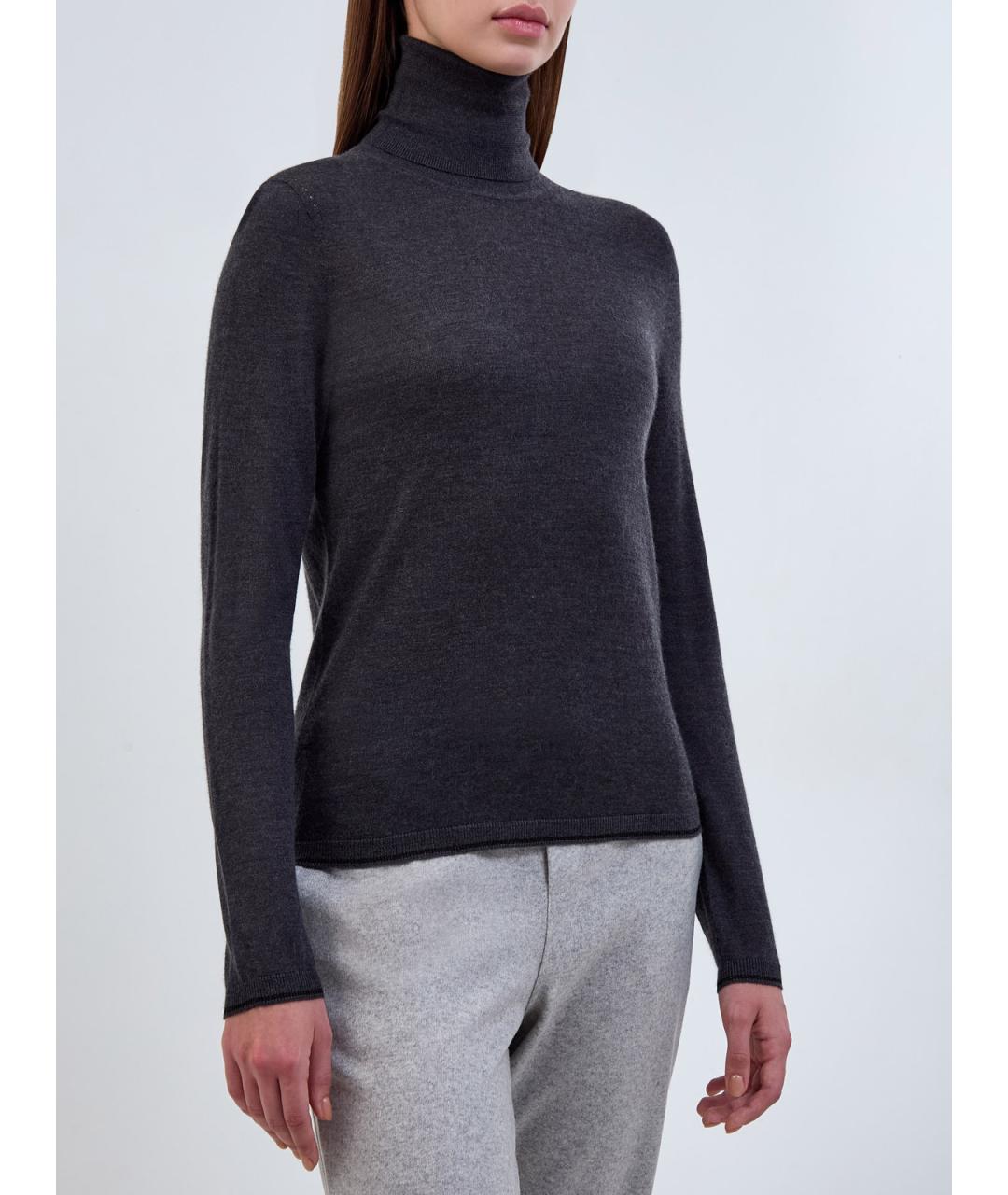 LORENA ANTONIAZZI Антрацитовая кашемировая водолазка, фото 3