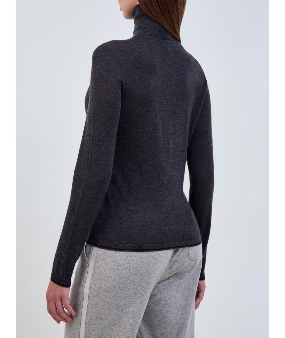 LORENA ANTONIAZZI Антрацитовая кашемировая водолазка, фото 4