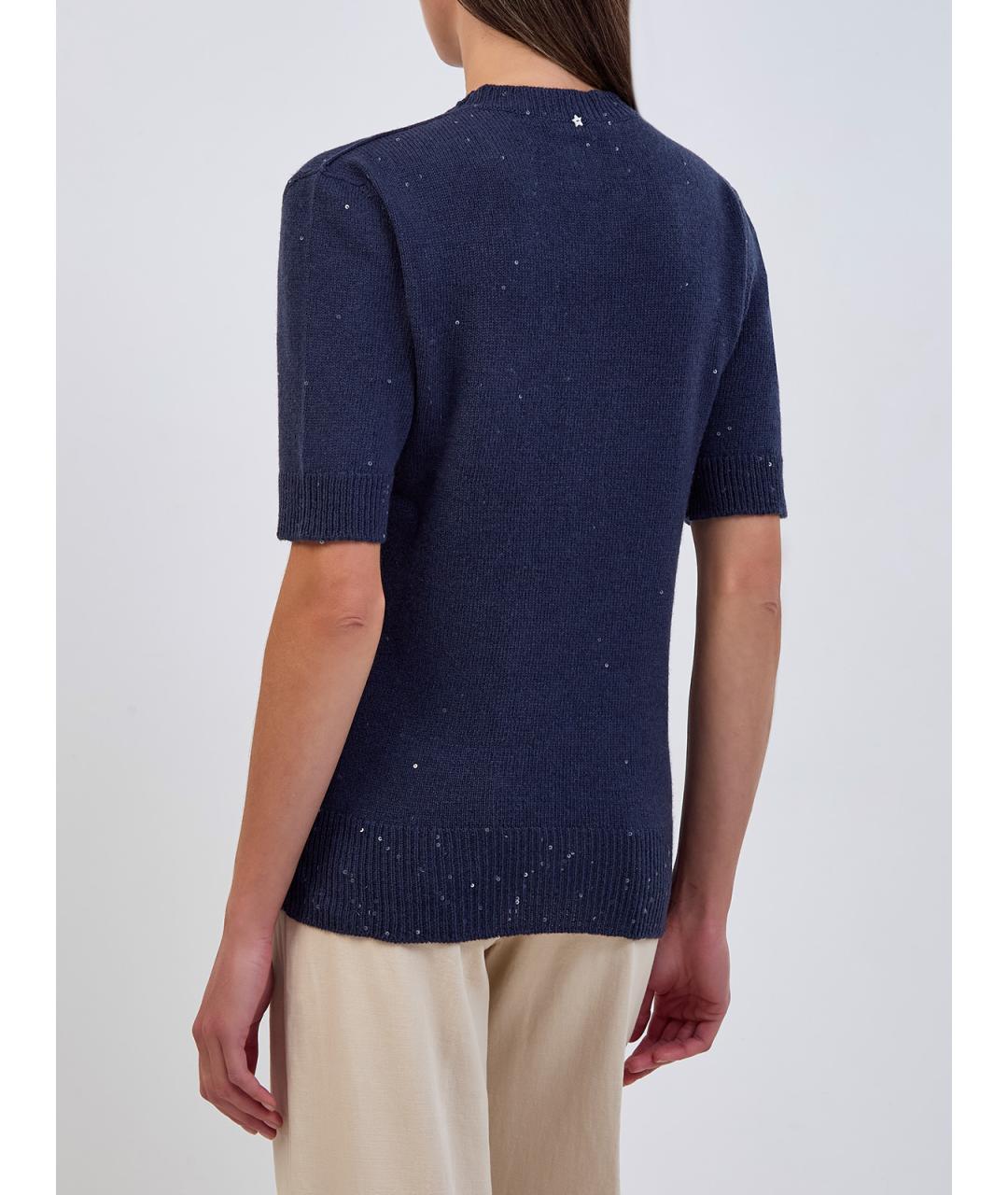 LORENA ANTONIAZZI Синий шерстяной джемпер / свитер, фото 4