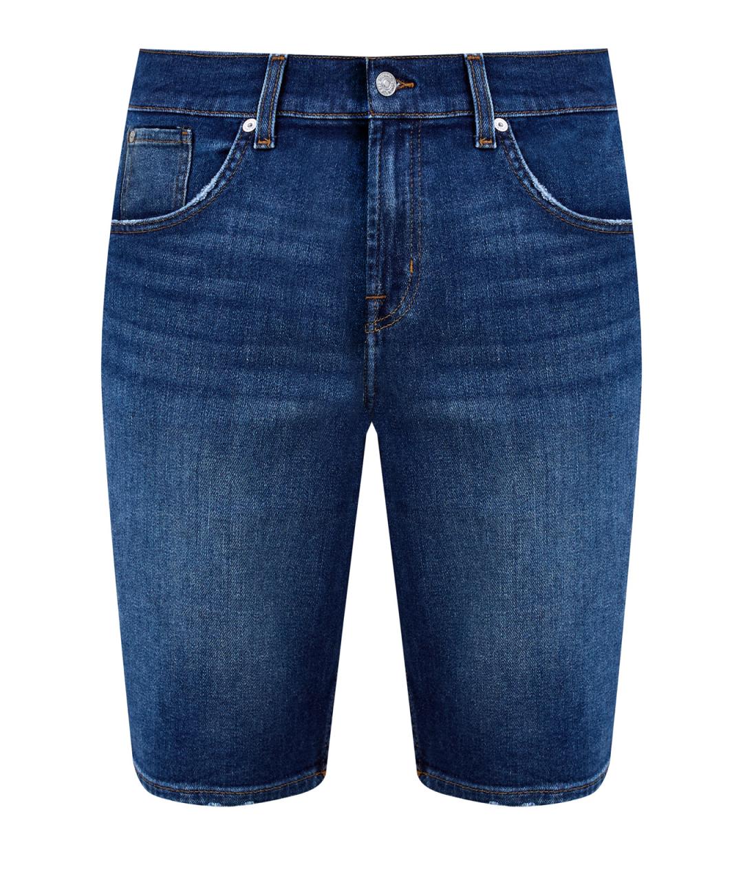 7 FOR ALL MANKIND Синие хлопковые шорты, фото 1