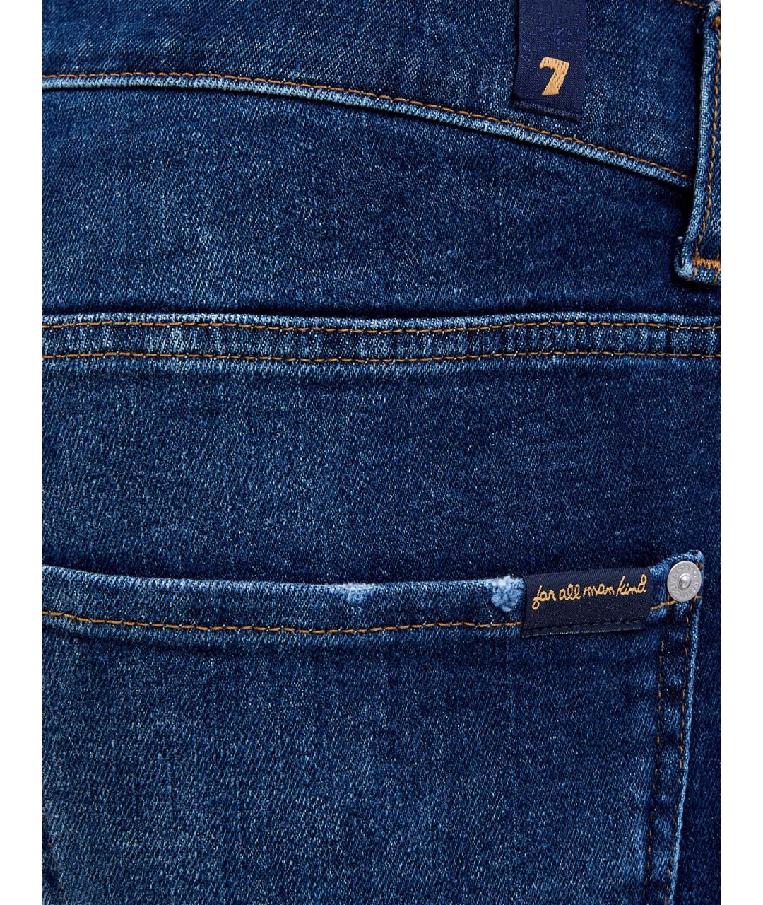 7 FOR ALL MANKIND Синие хлопковые шорты, фото 5