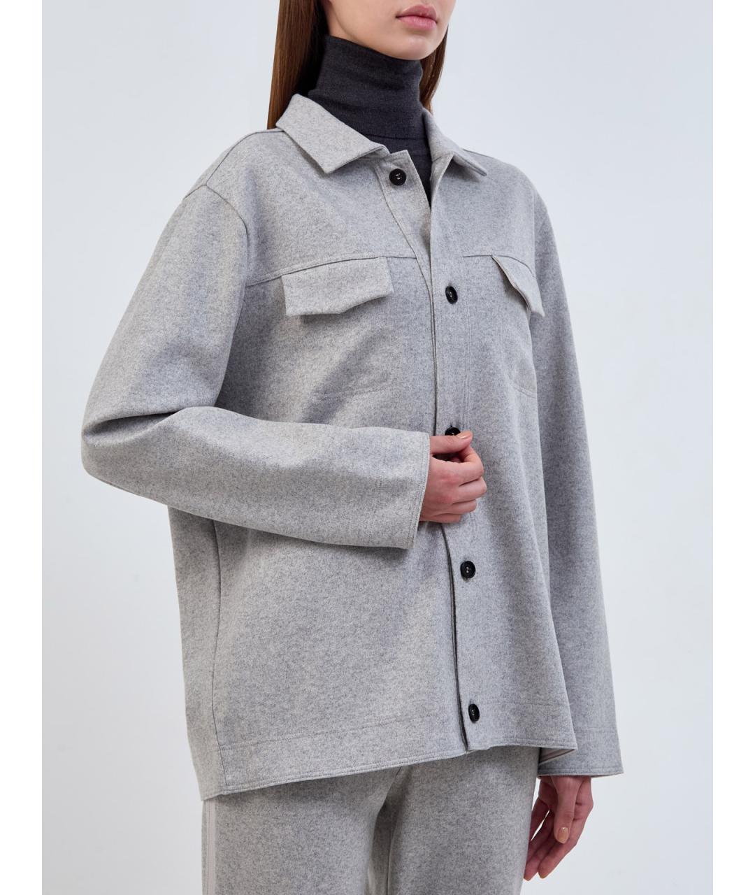 LORENA ANTONIAZZI Серая шерстяная рубашка, фото 3