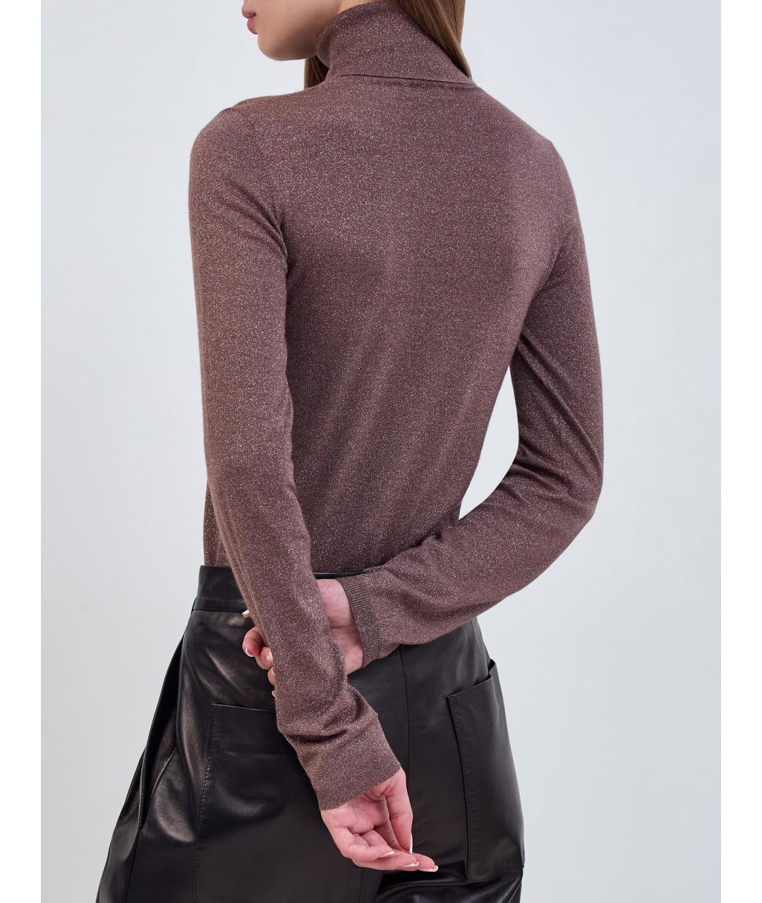 BRUNELLO CUCINELLI Коричневая кашемировая водолазка, фото 4