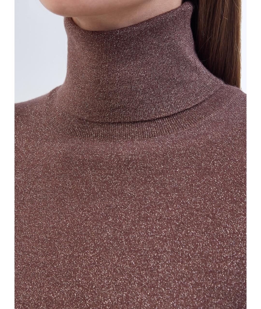 BRUNELLO CUCINELLI Коричневая кашемировая водолазка, фото 5