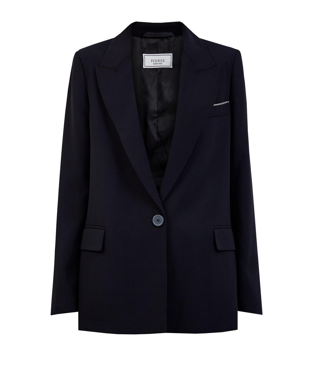 PESERICO Черный полиэстеровый жакет/пиджак, фото 1