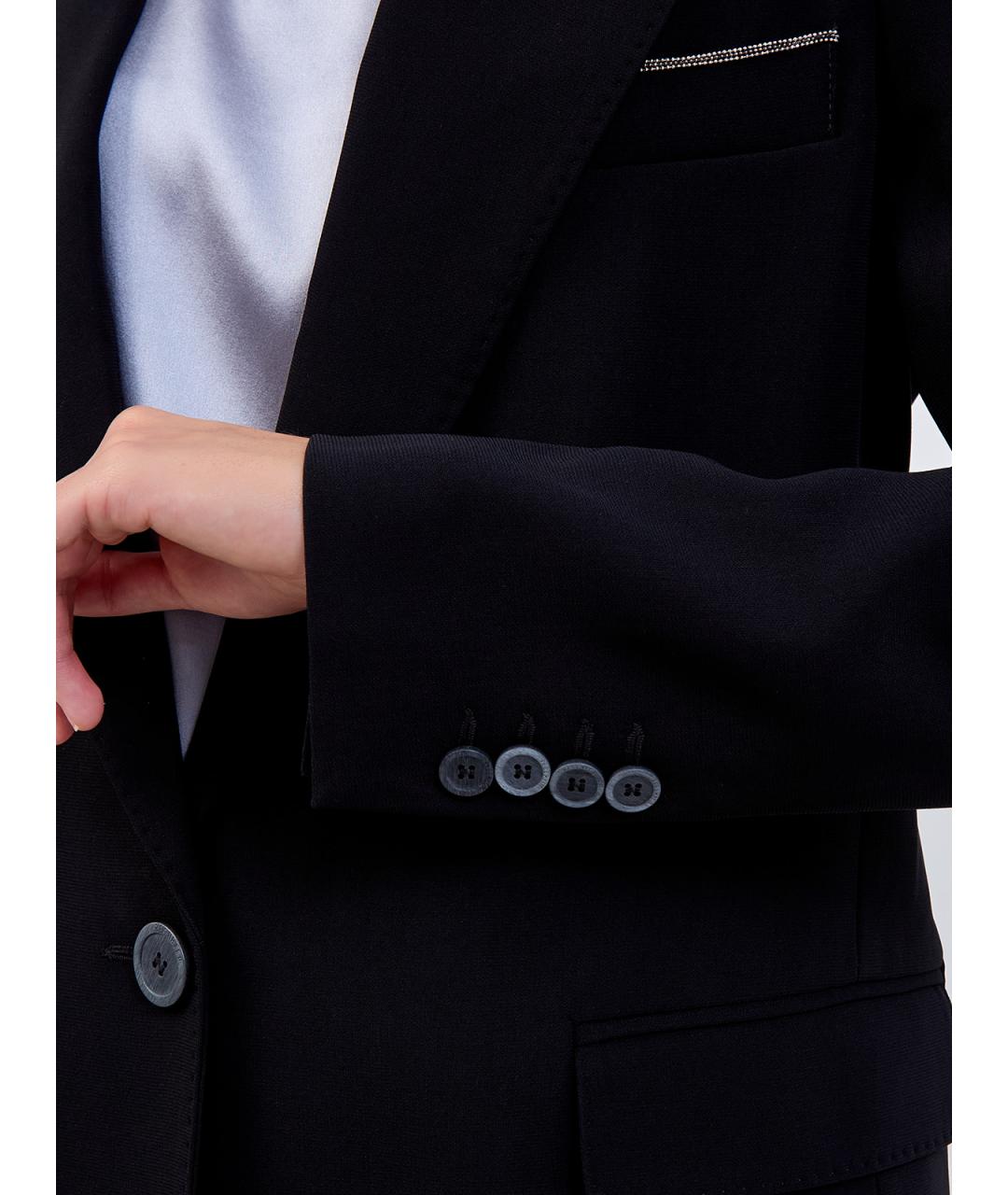 PESERICO Черный полиэстеровый жакет/пиджак, фото 5