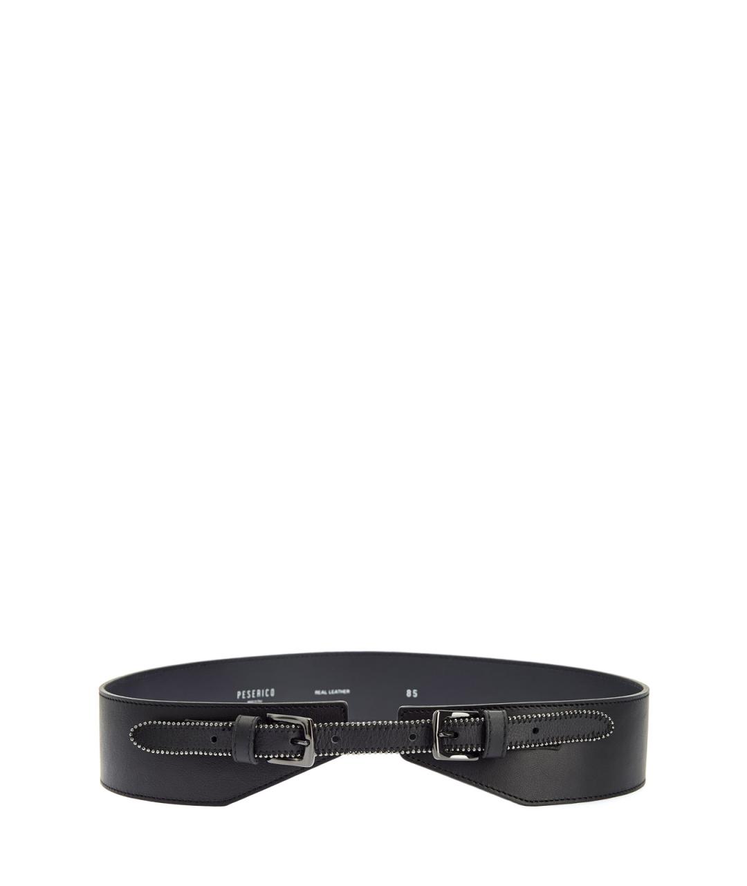 PESERICO Черный кожаный ремень, фото 1