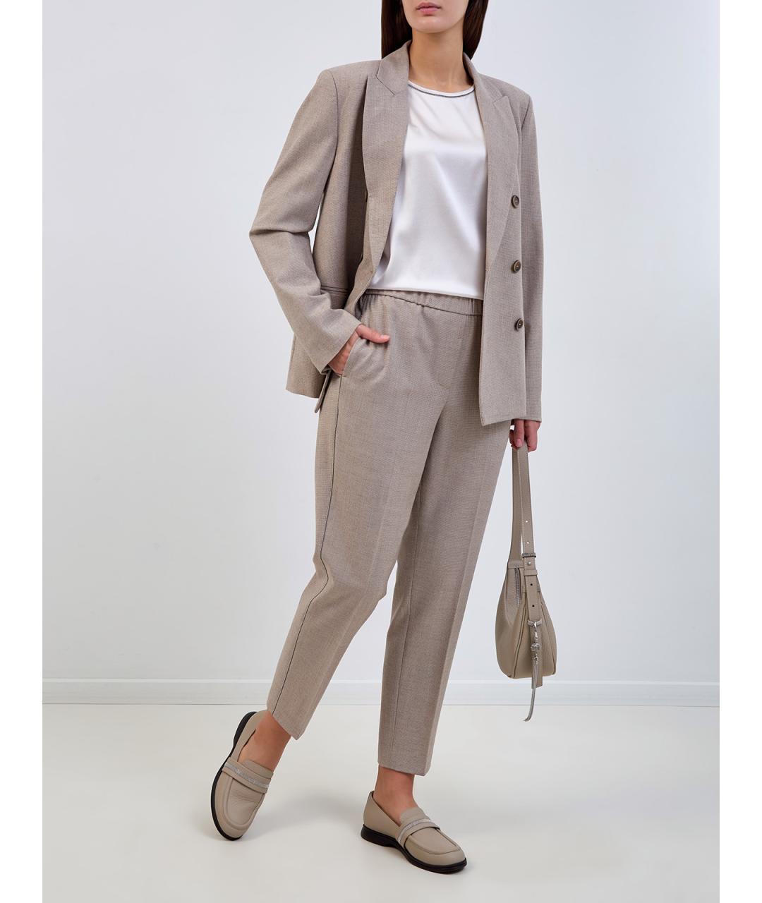 PESERICO Бежевые кожаные лоферы, фото 7