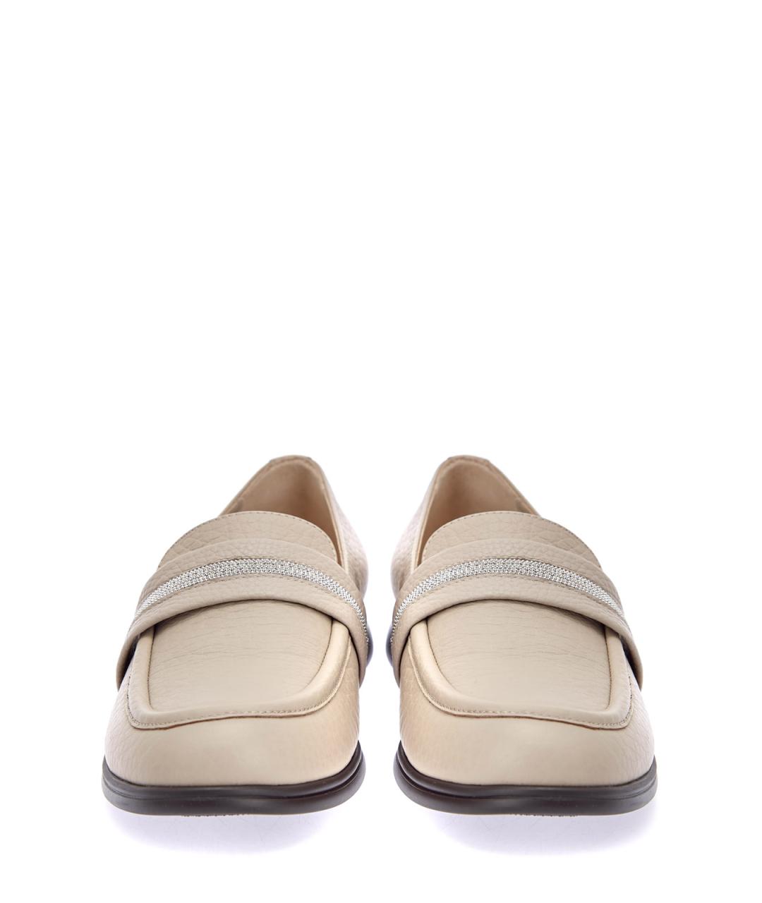 PESERICO Бежевые кожаные лоферы, фото 6