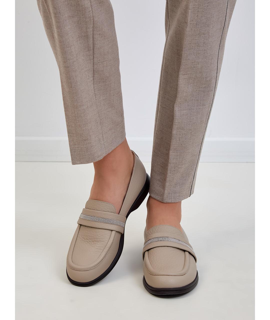 PESERICO Бежевые кожаные лоферы, фото 2