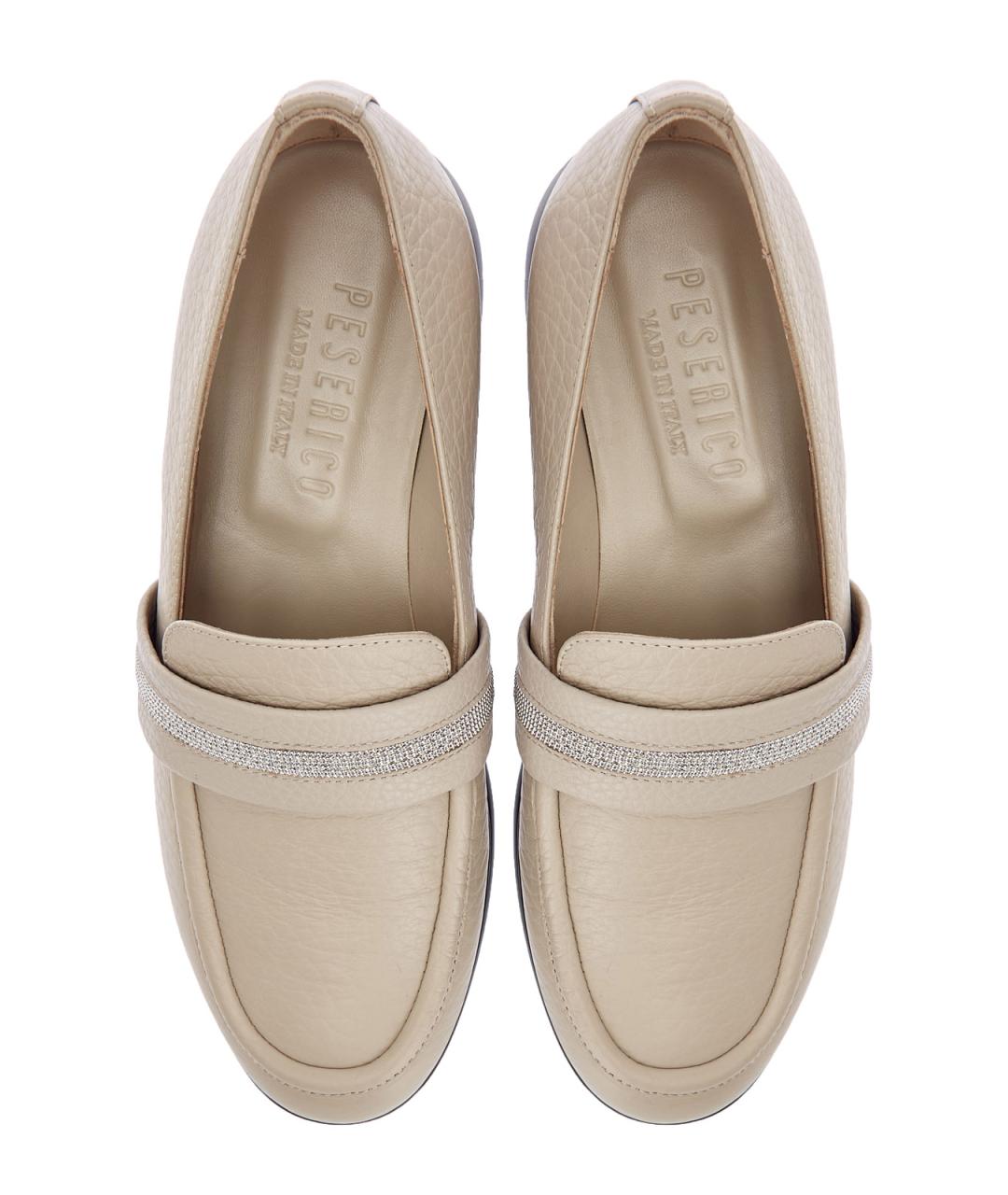 PESERICO Бежевые кожаные лоферы, фото 5