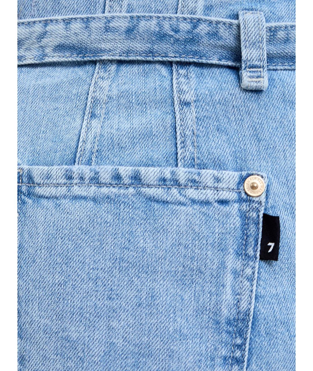 7 FOR ALL MANKIND Голубые хлопковые шорты, фото 5