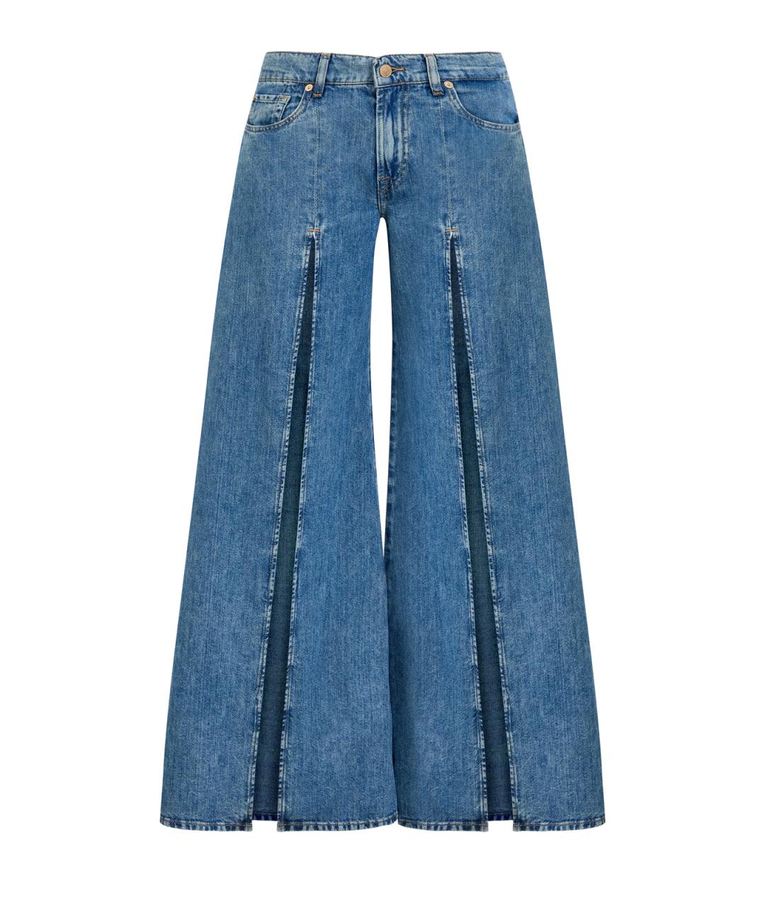 7 FOR ALL MANKIND Синие хлопковые джинсы клеш, фото 1