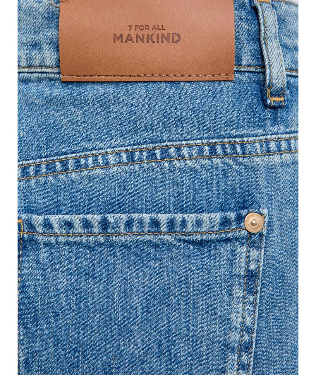 7 FOR ALL MANKIND Синие хлопковые джинсы клеш, фото 5