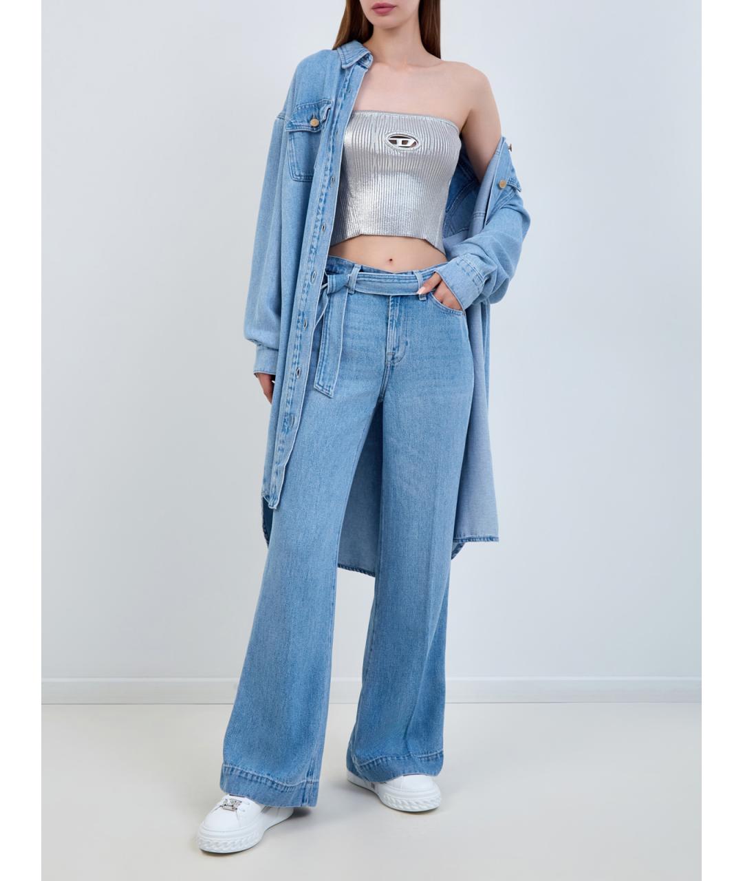 7 FOR ALL MANKIND Голубые джинсы клеш, фото 2