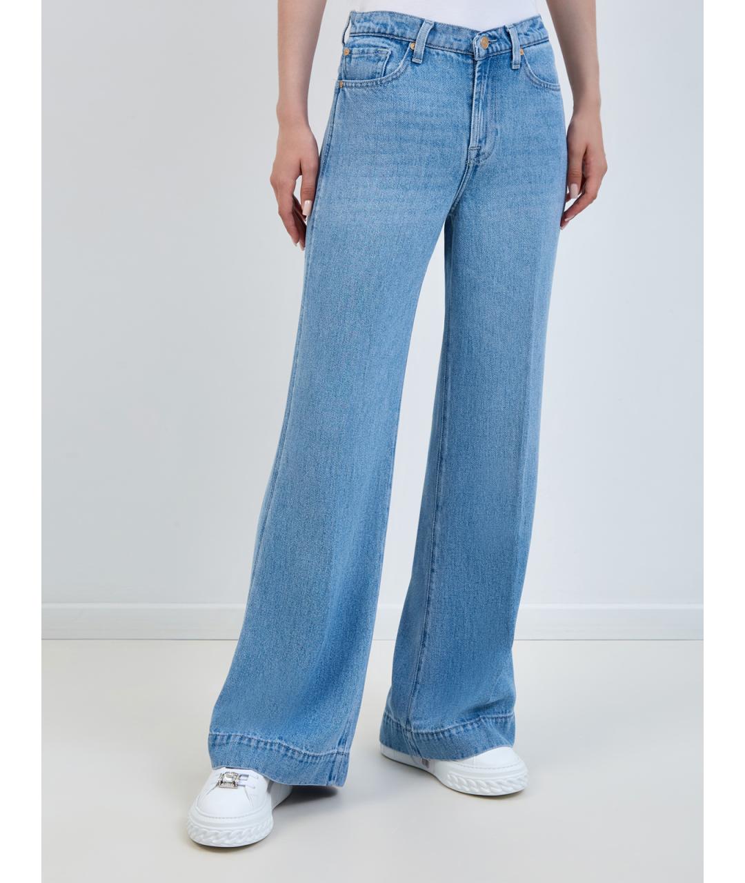 7 FOR ALL MANKIND Голубые джинсы клеш, фото 3