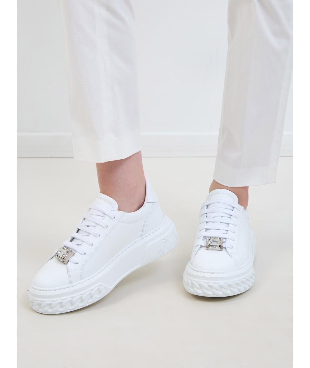 CASADEI Белые кожаные кроссовки, фото 2