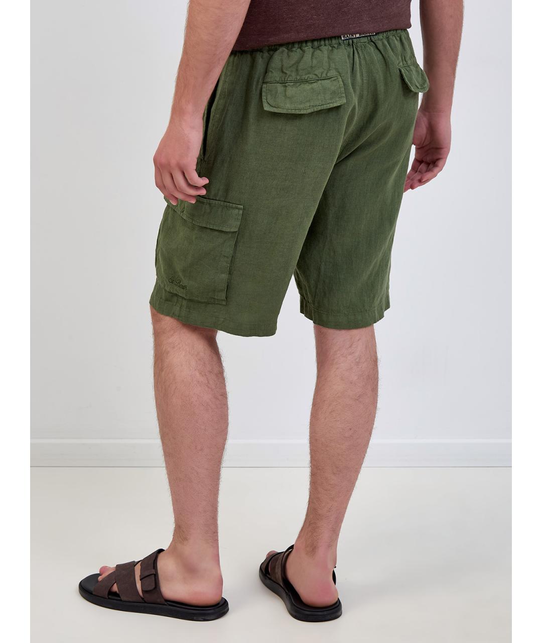 MC2 SAINT BARTH Зеленые льняные шорты, фото 4