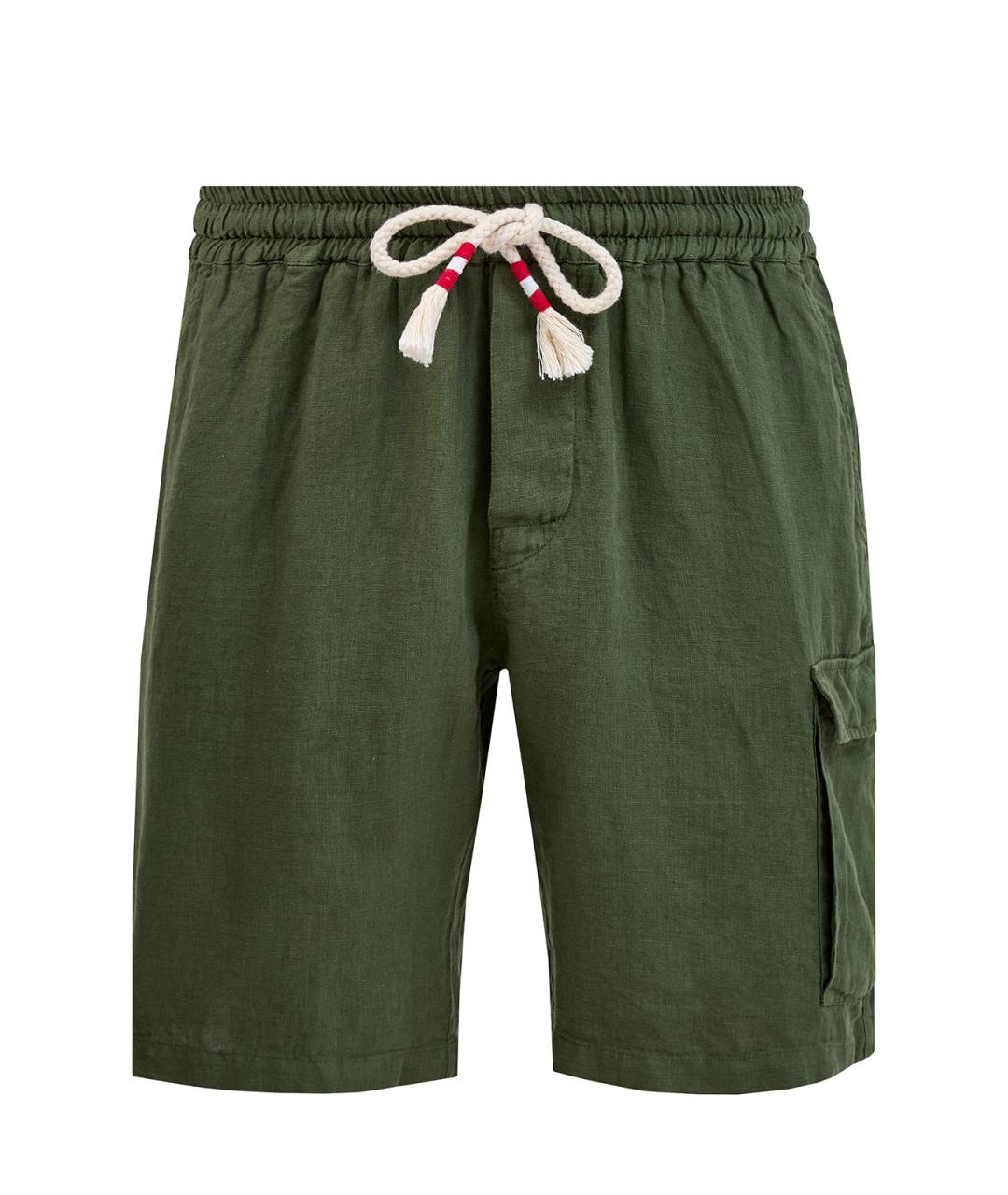 MC2 SAINT BARTH Зеленые льняные шорты, фото 1