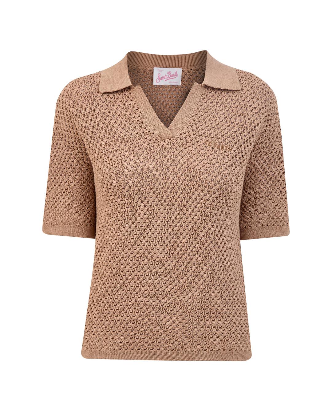 MC2 SAINT BARTH Бежевая ацетатная футболка, фото 1