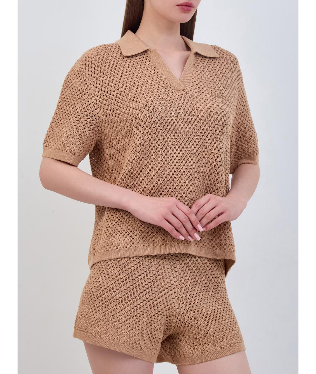 MC2 SAINT BARTH Бежевая ацетатная футболка, фото 3