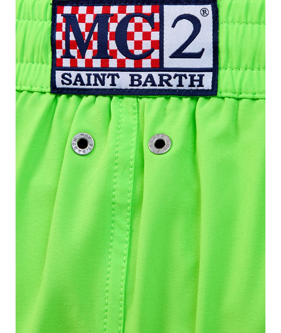 MC2 SAINT BARTH Зеленые полиэстеровые шорты, фото 3