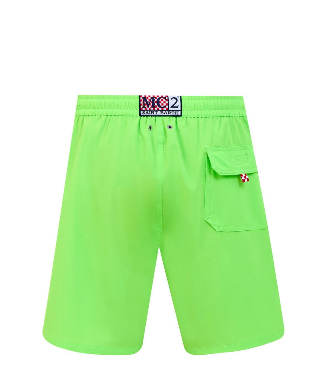 MC2 SAINT BARTH Зеленые полиэстеровые шорты, фото 2