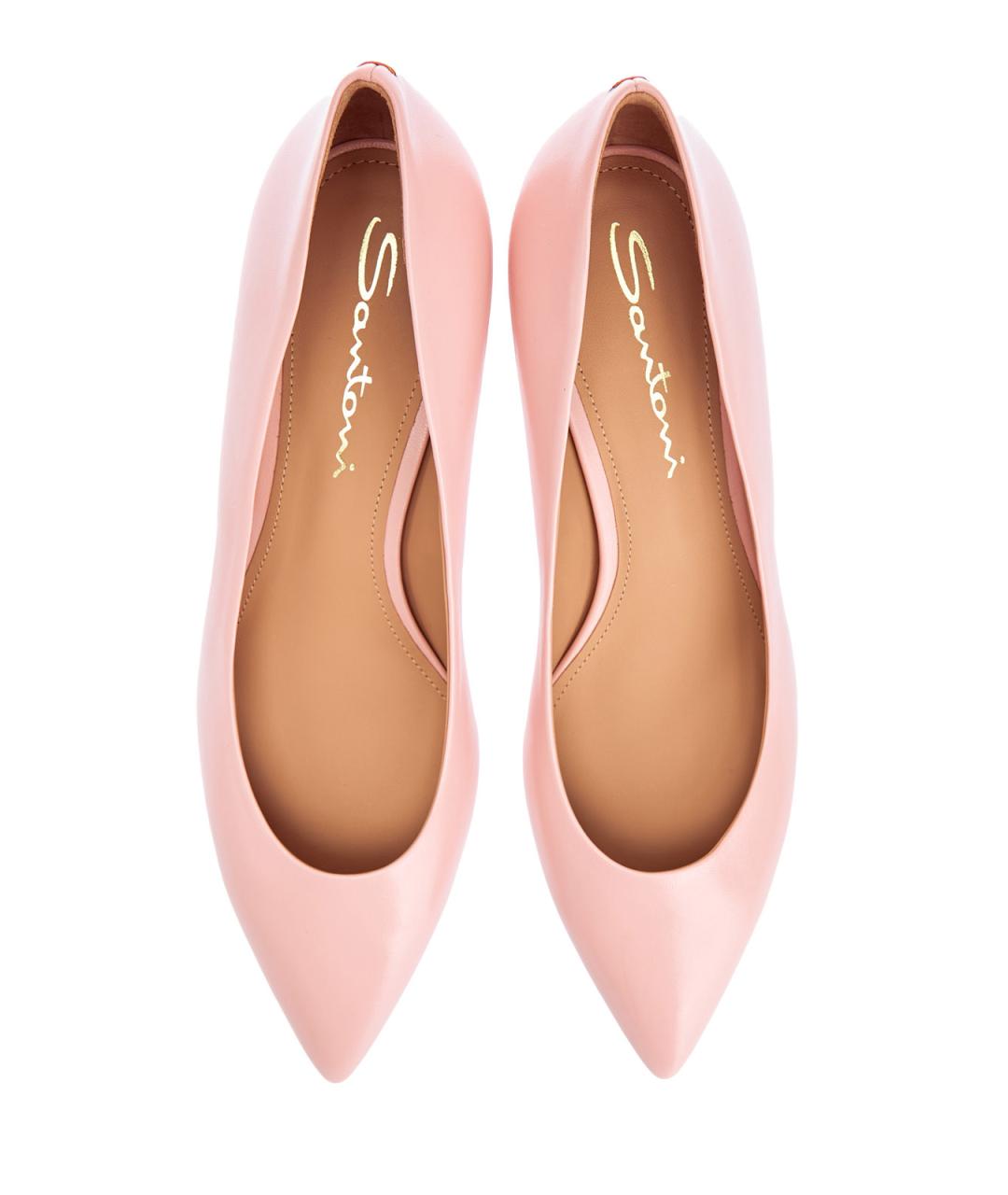 SANTONI Розовые кожаные туфли, фото 6
