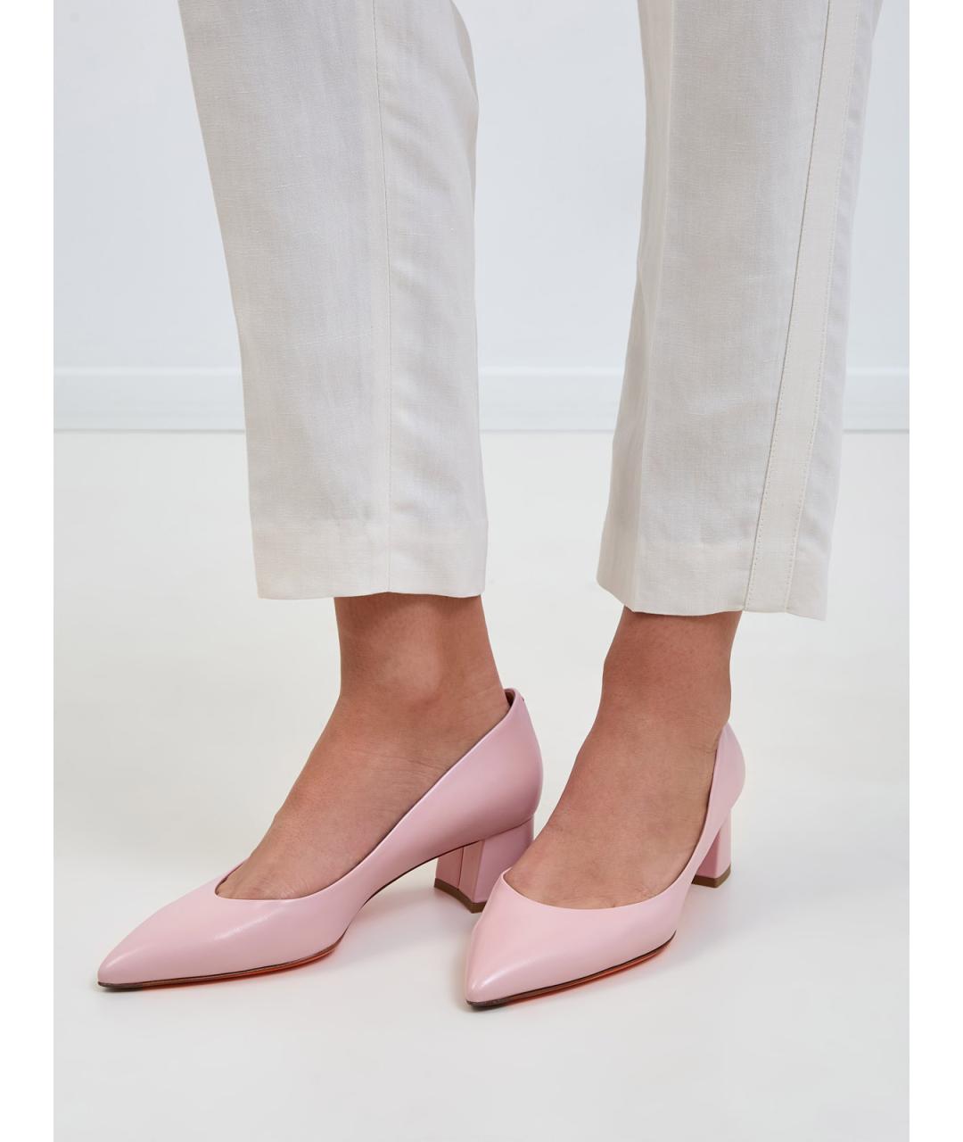 SANTONI Розовые кожаные туфли, фото 2