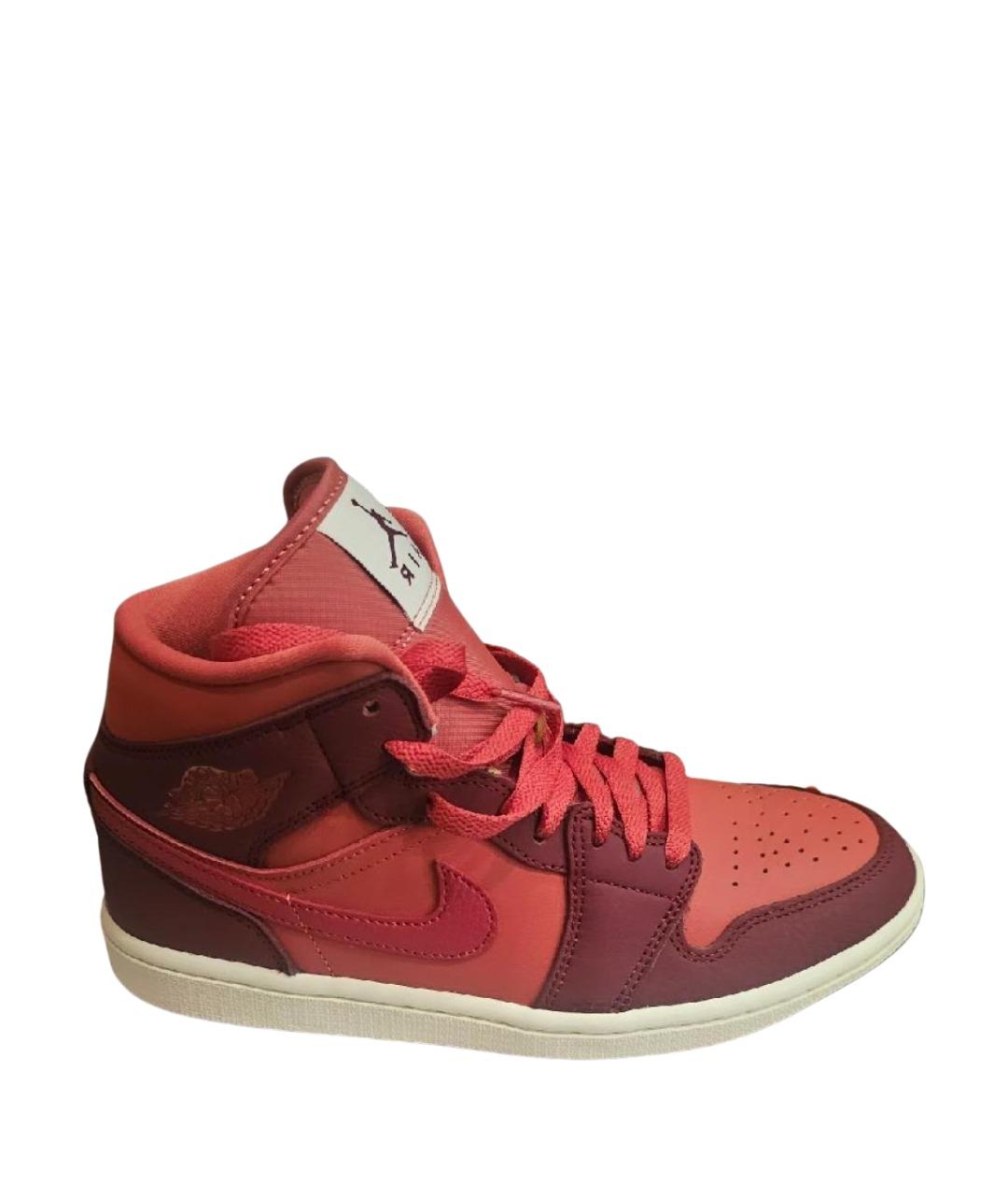 JORDAN Красные кожаные кроссовки, фото 1