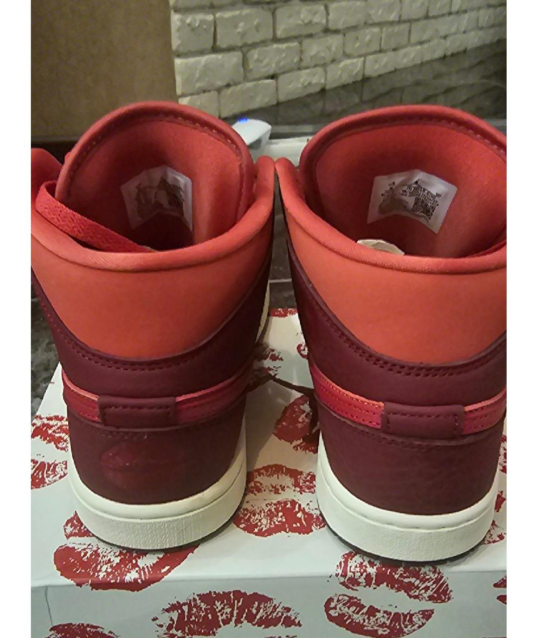 JORDAN Красные кожаные кроссовки, фото 3