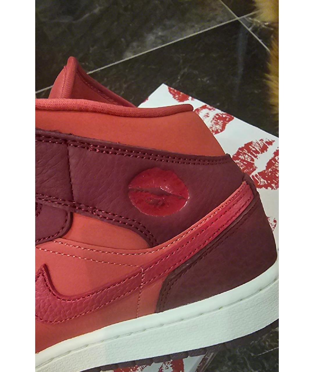 JORDAN Красные кожаные кроссовки, фото 6