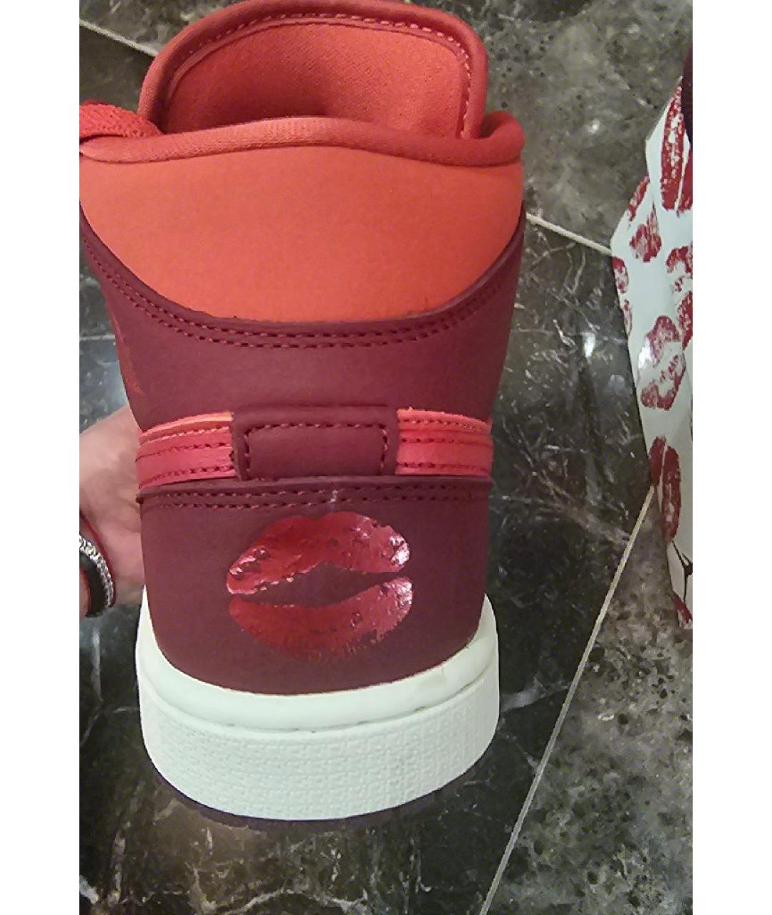 JORDAN Красные кожаные кроссовки, фото 5