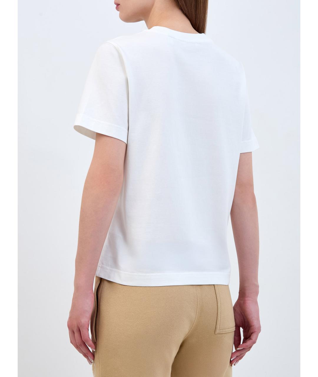 BURBERRY Белая хлопковая футболка, фото 4