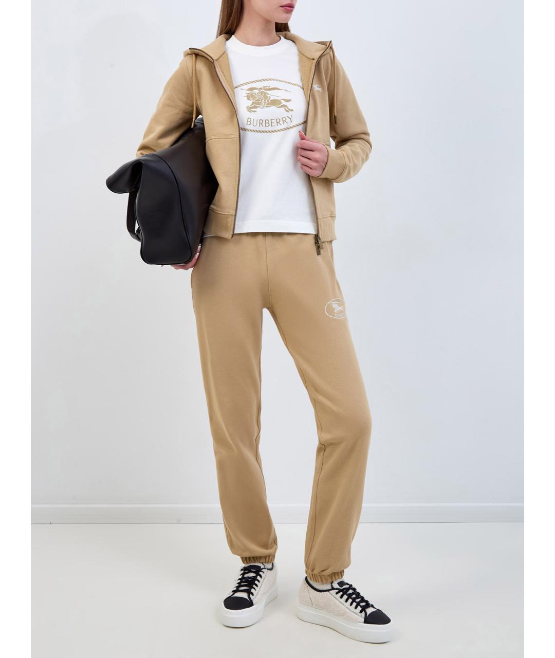 BURBERRY Белая хлопковая футболка, фото 2