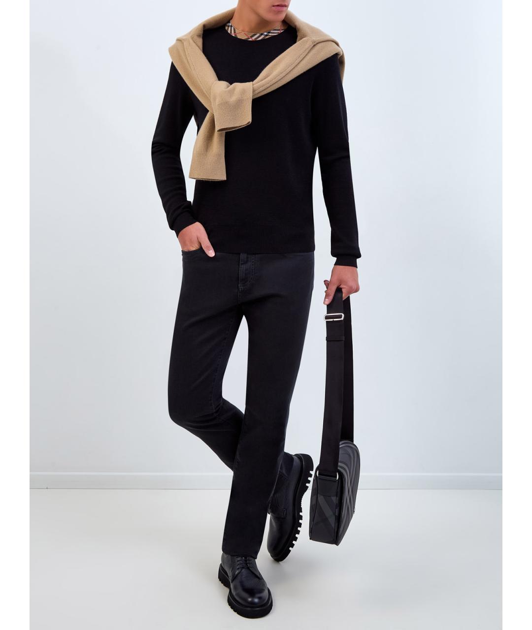 BURBERRY Черный шерстяной джемпер / свитер, фото 2