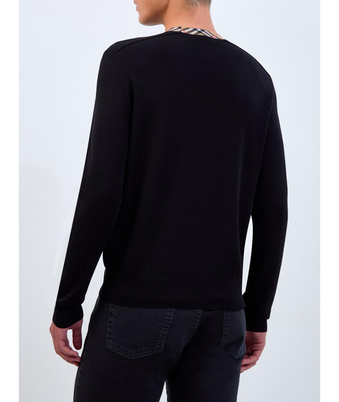 BURBERRY Черный шерстяной джемпер / свитер, фото 4