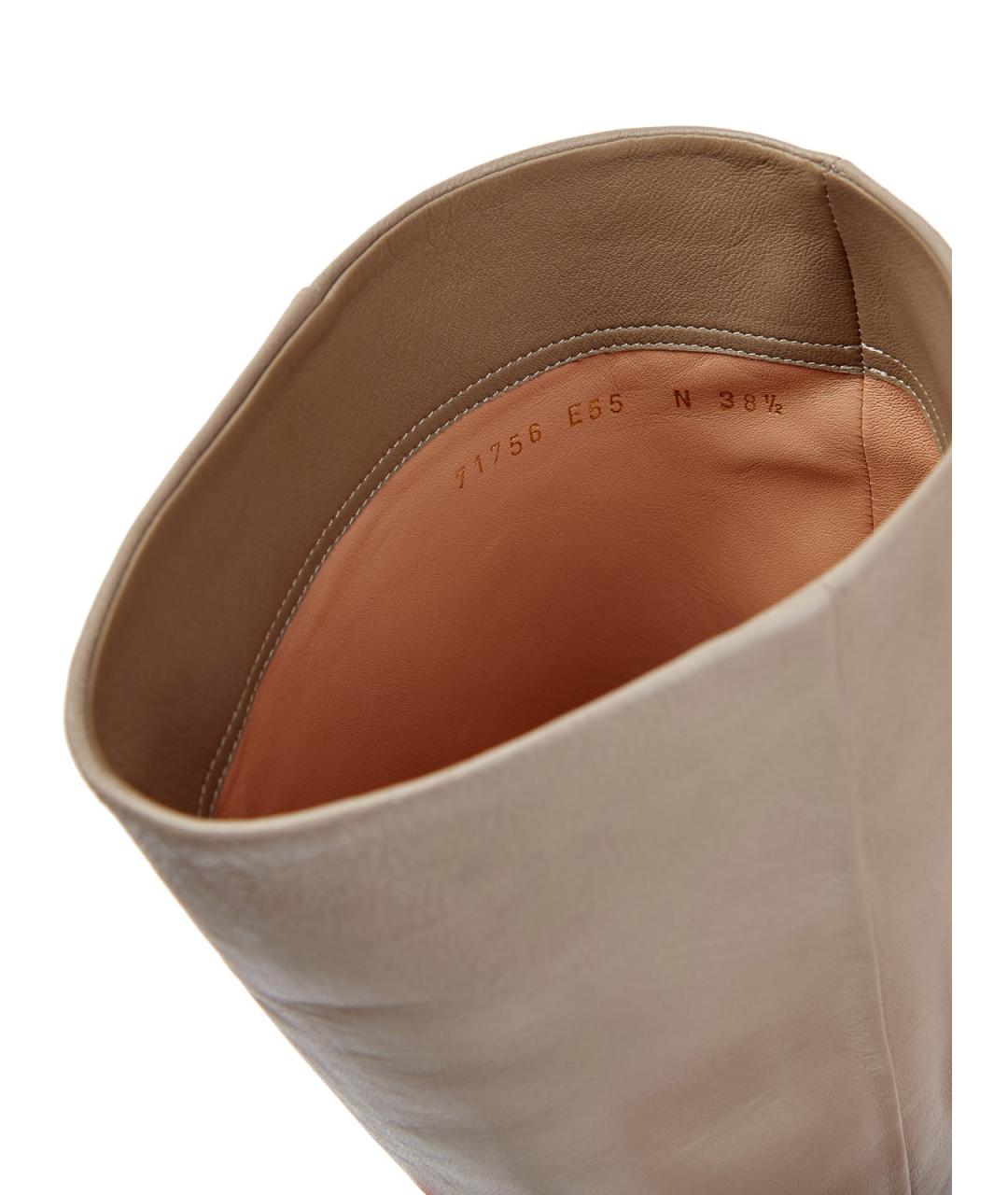 SANTONI Бежевые кожаные сапоги, фото 6