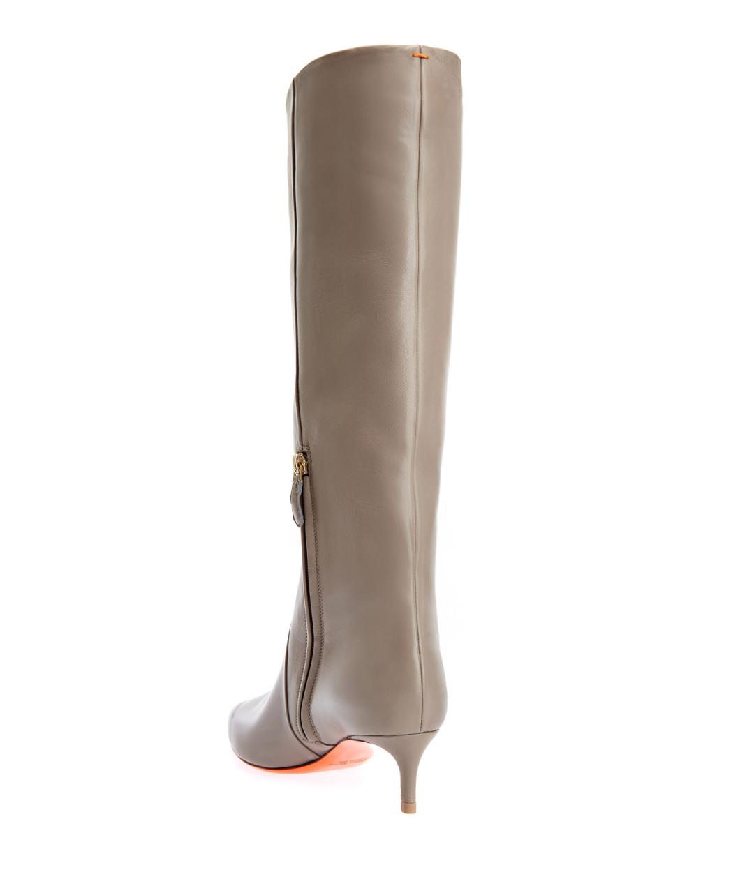 SANTONI Бежевые кожаные сапоги, фото 4