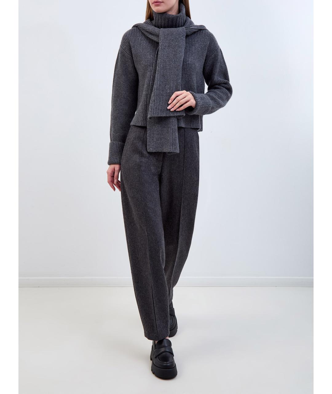 YVES SALOMON Серый шерстяной джемпер / свитер, фото 2