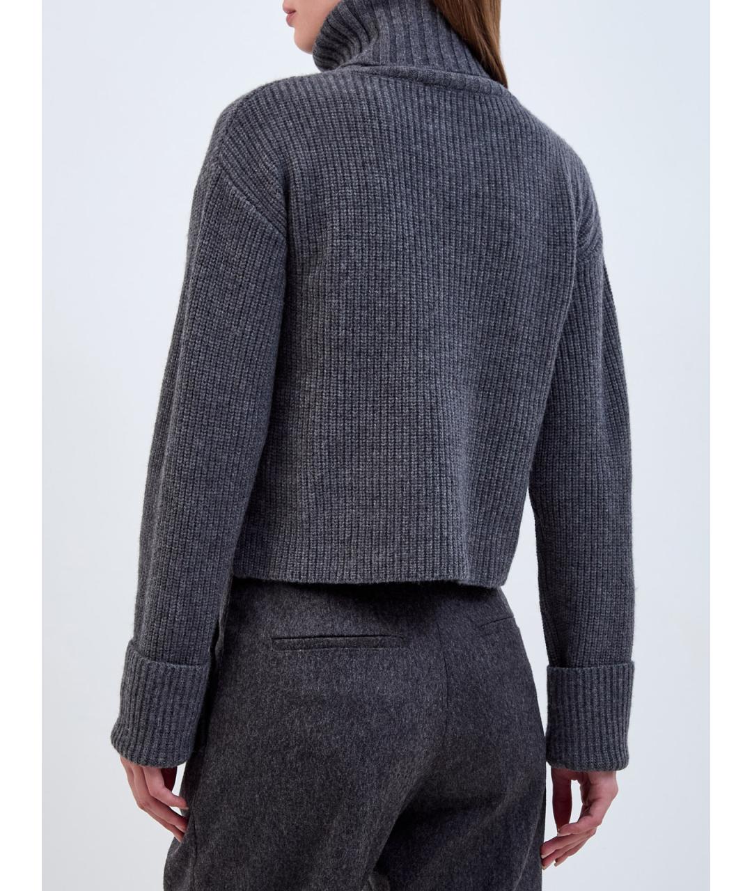 YVES SALOMON Серый шерстяной джемпер / свитер, фото 4