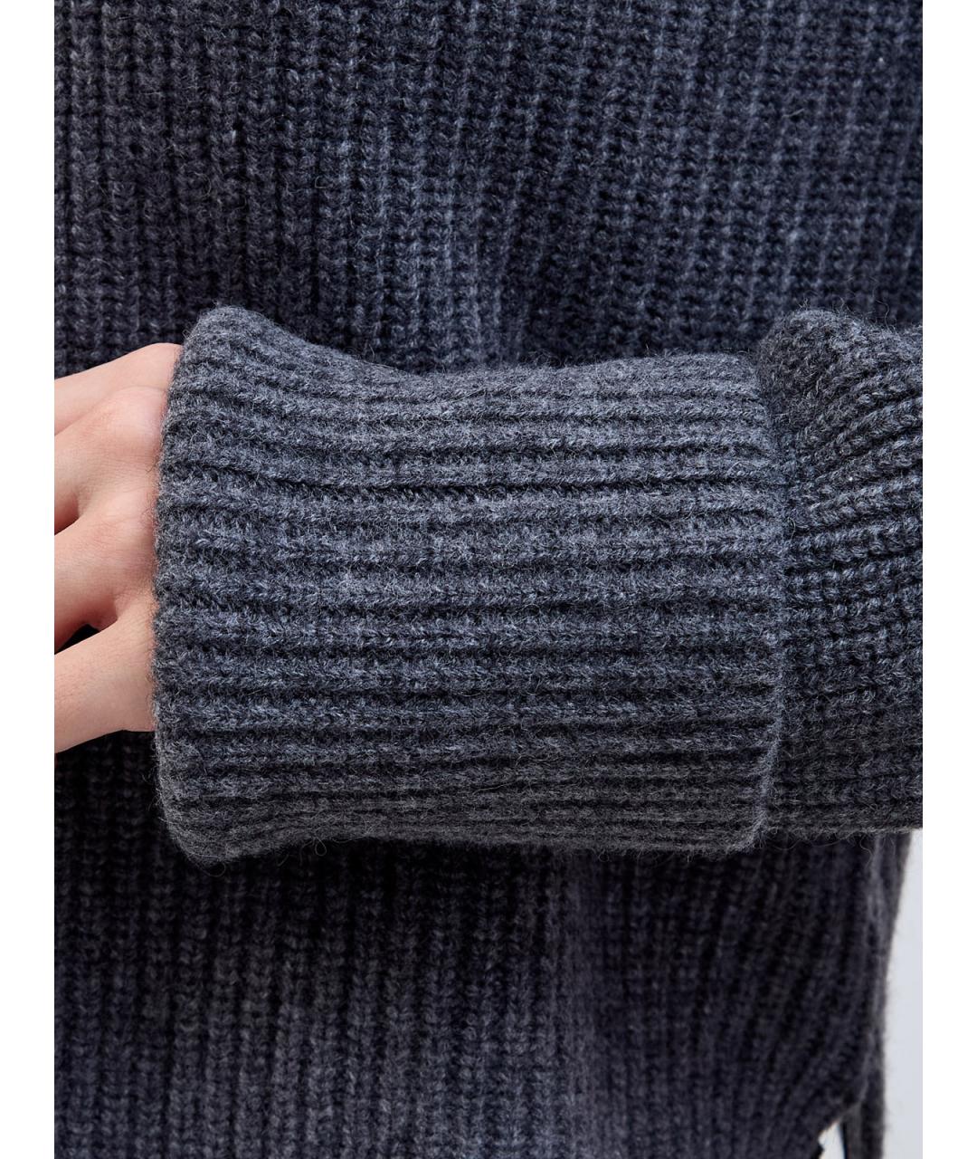 YVES SALOMON Серый шерстяной джемпер / свитер, фото 5