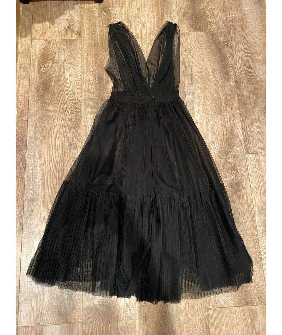 PINKO Черное шифоновое вечернее платье, фото 2