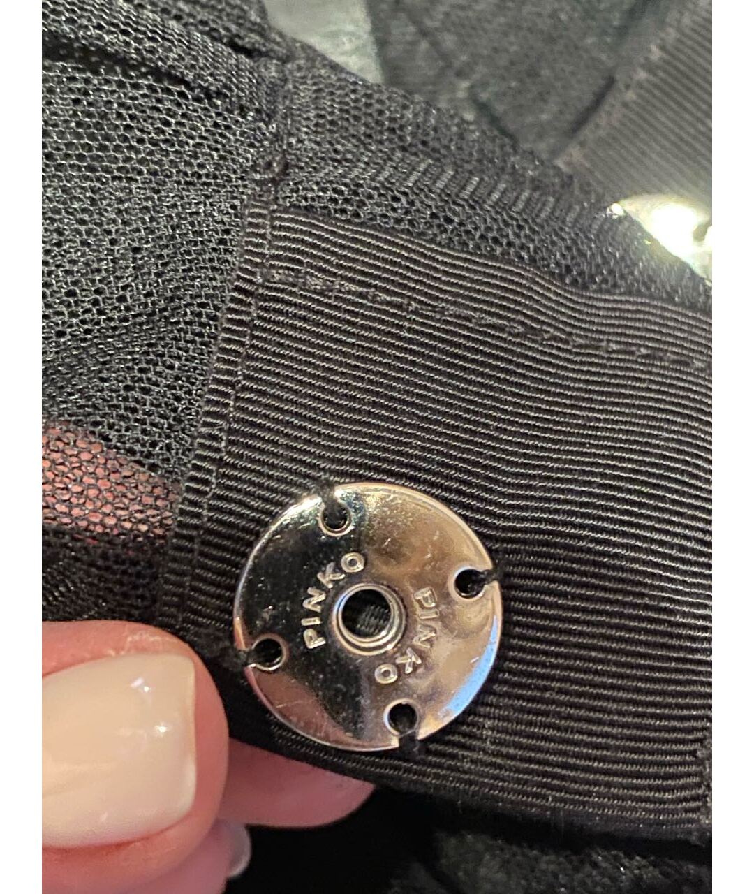 PINKO Черное шифоновое вечернее платье, фото 6