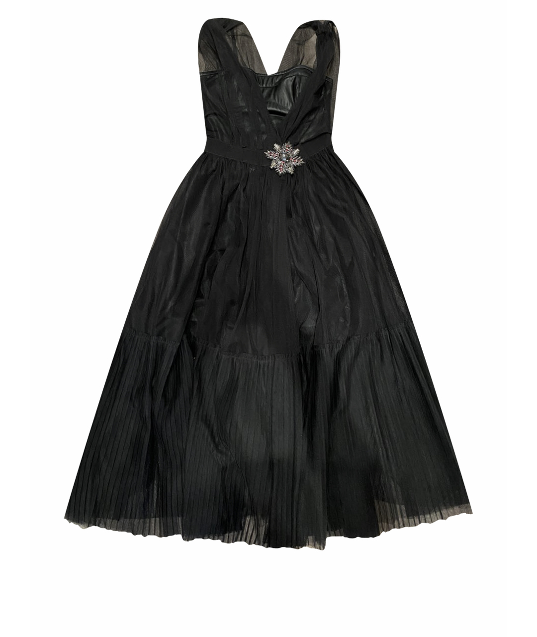 PINKO Черное шифоновое вечернее платье, фото 1
